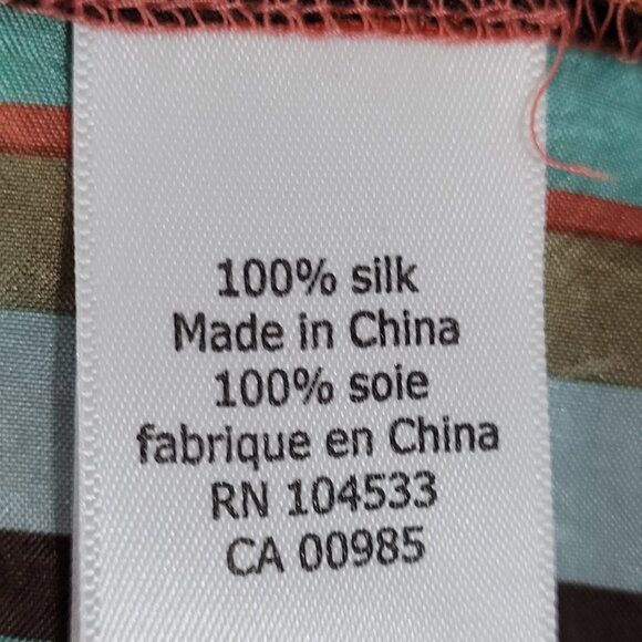 Nanette Lepore Multicolor 100% Silk Shell Accents Striped Lightweight Dress 4 - Picture 4 of 15